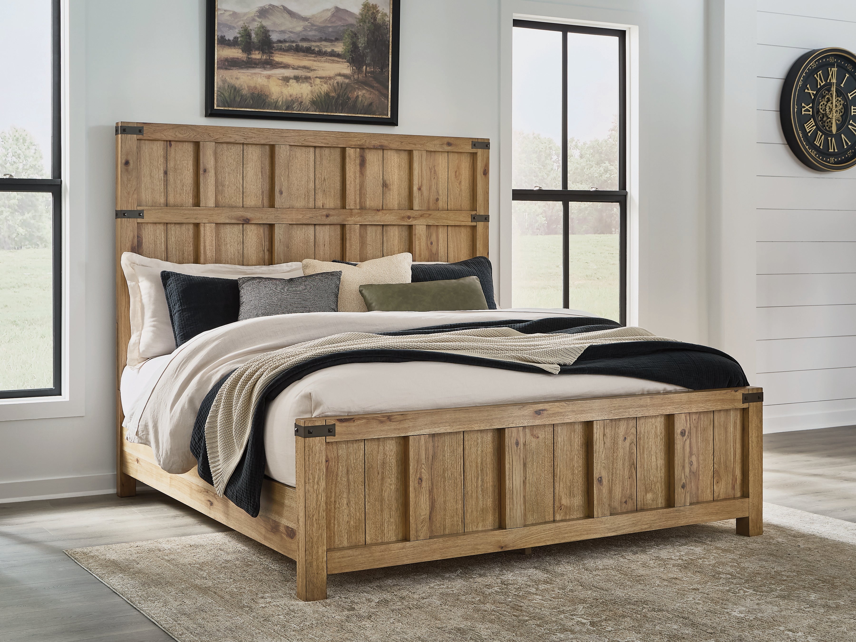 Hoover Furniture Outlet - Ashley Furniture - Ridgester California King Panel Bed - California King Panel Bed - B858B7