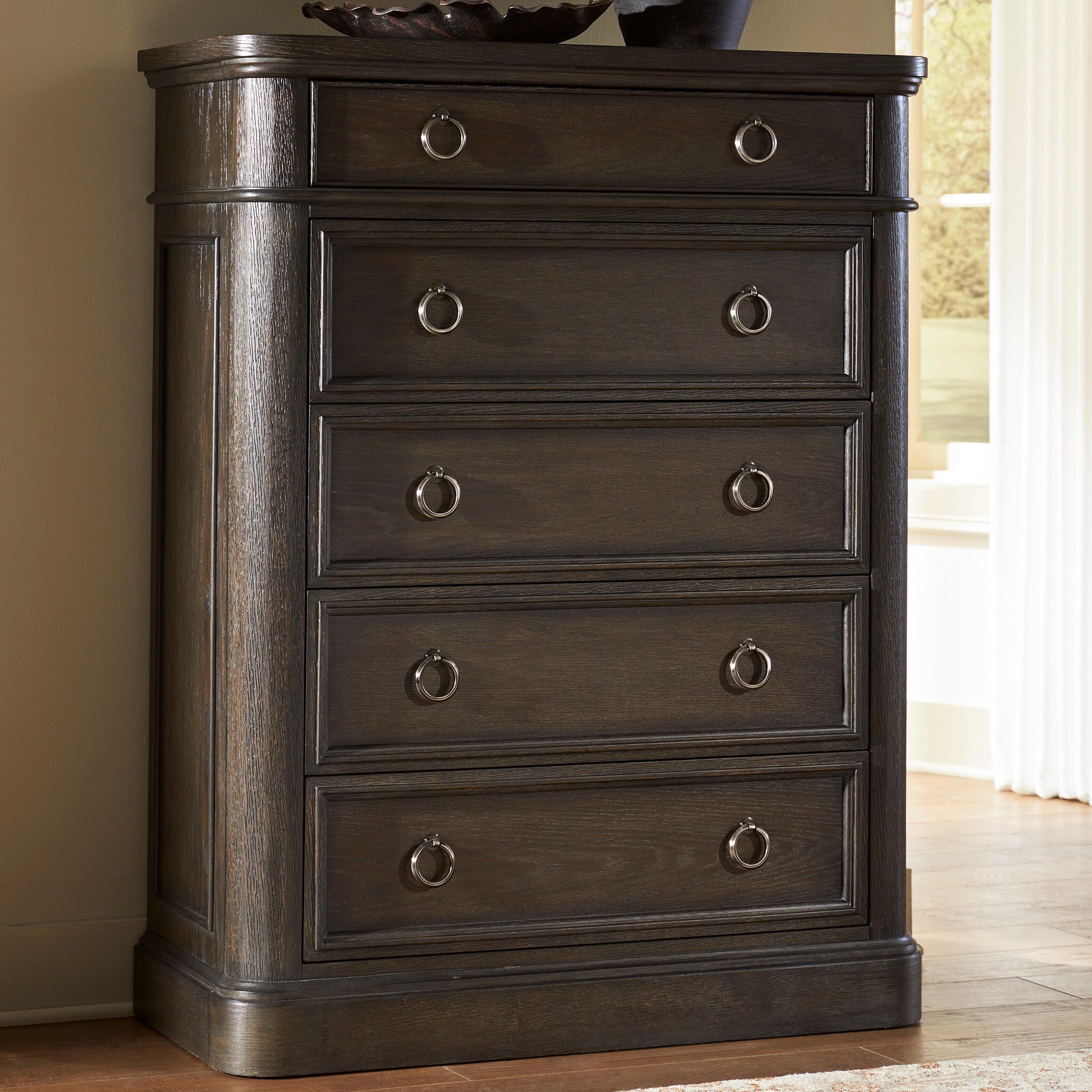 Hoover Furniture Outlet - Ashley Furniture - Wickenger Chest of Drawers - Five Drawer Chest - PCB889-46