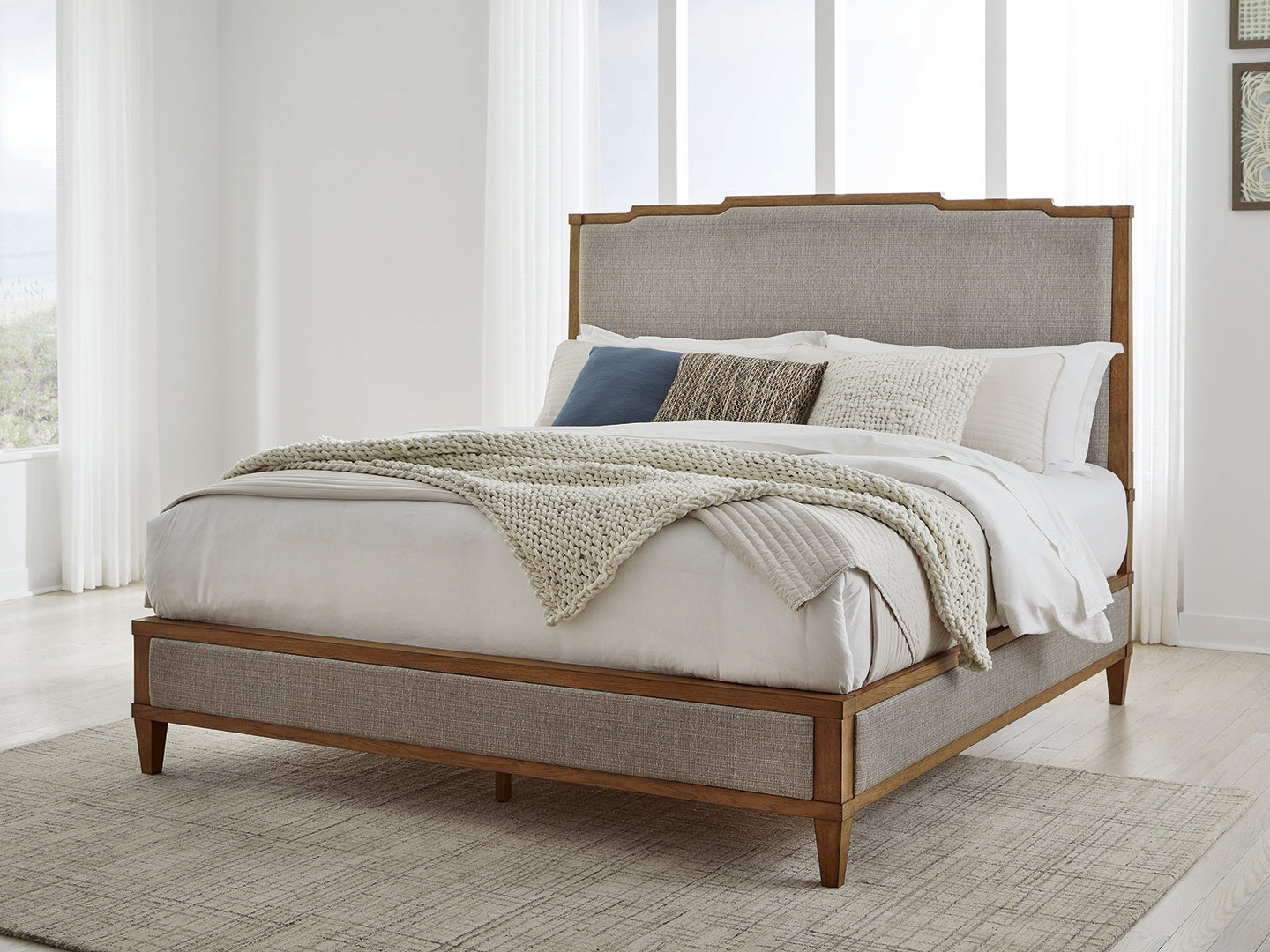 Hoover Furniture Outlet - Ashley Furniture - Sharlance California King Upholstered Panel Bed - California King Upholstered Panel Bed - B895B7