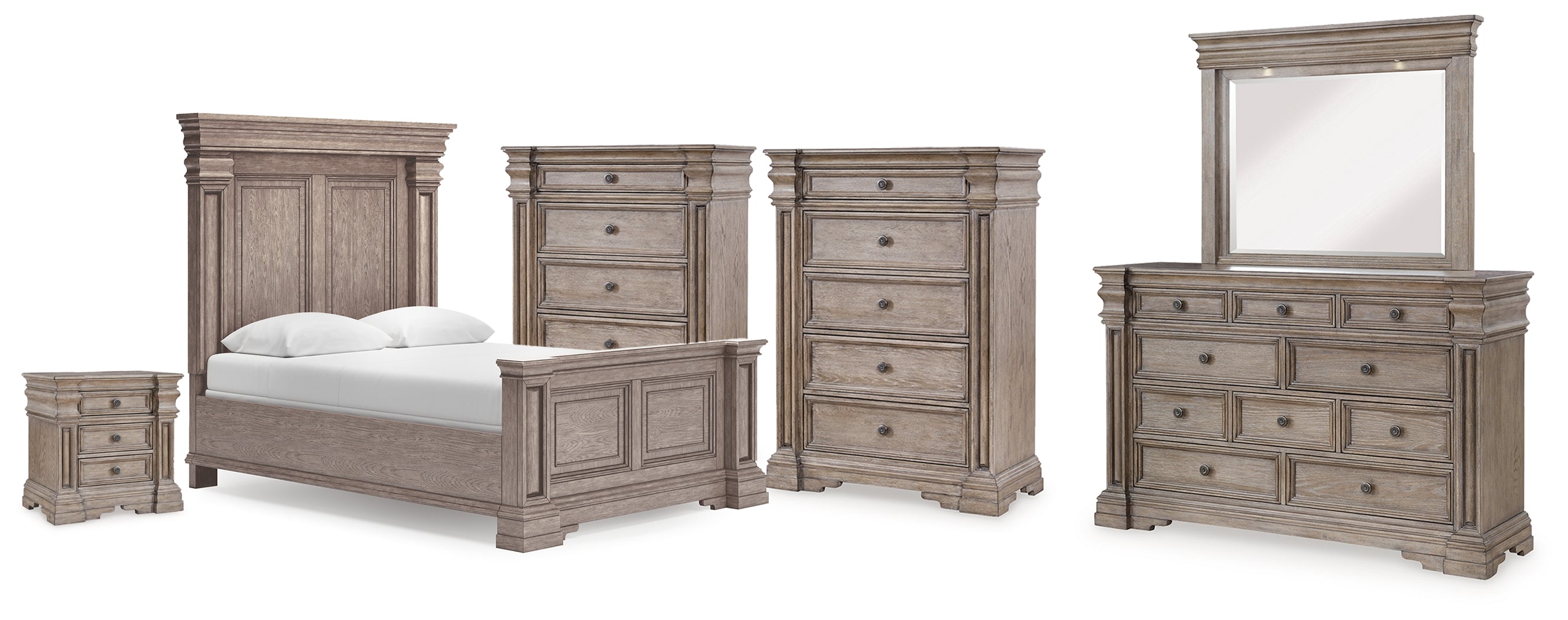 Hoover Furniture Outlet - Ashley Furniture - Blairhurst Queen Panel Bed, Dresser, Mirror, 2 Chests and Nightstand - Queen Panel Bed, Dresser, Mirror, 2 Chests and Nightstand - B916B12
