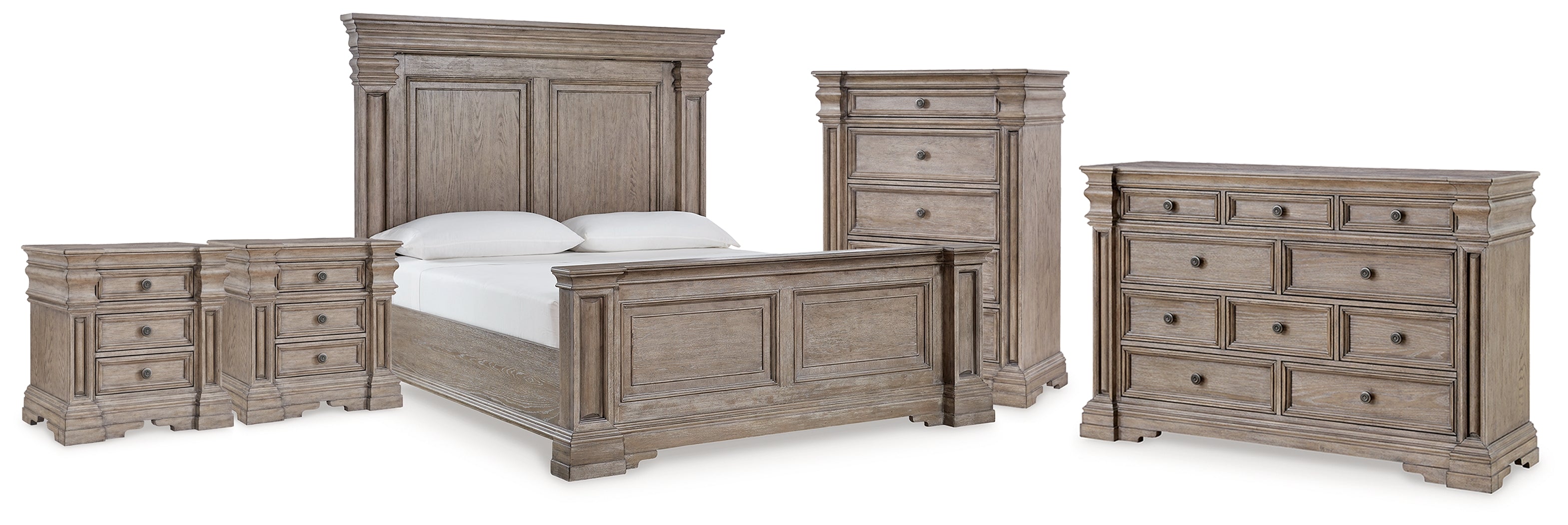 Hoover Furniture Outlet - Ashley Furniture - Blairhurst King Panel Bed, Dresser, Chest and 2  Nightstands - King Panel Bed, Dresser, Chest and 2  Nightstands - B916B11