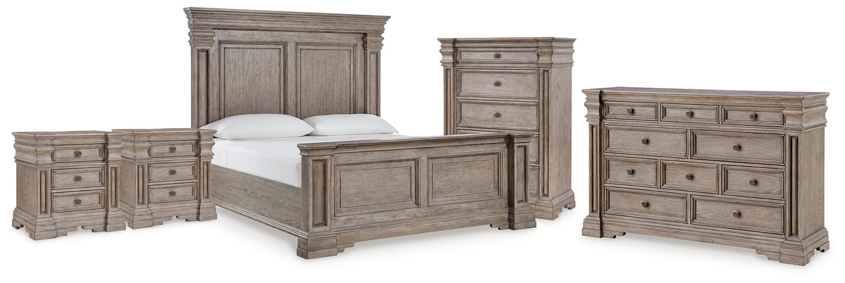 Hoover Furniture Outlet - Ashley Furniture - Blairhurst King Panel Bed, Dresser, Chest and 2  Nightstands - King Panel Bed, Dresser, Chest and 2  Nightstands - B916B11