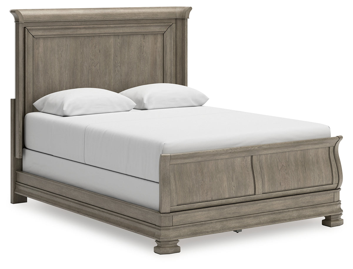 Hoover Furniture Outlet - Ashley Furniture - Lexorne Queen Sleigh Bed - Queen Sleigh Bed / Gray - B924B2