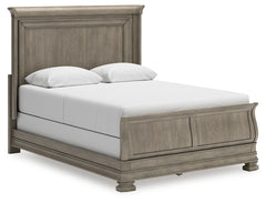 Hoover Furniture Outlet - Ashley Furniture - Lexorne Queen Sleigh Bed - Queen Sleigh Bed / Gray - B924B2