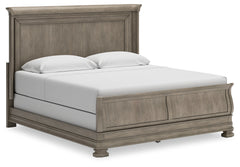 Hoover Furniture Outlet - Ashley Furniture - Lexorne California King Sleigh Bed - California King Sleigh Bed / Gray - B924B5