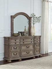 Hoover Furniture Outlet - Ashley Furniture - Ardenfield Dresser and Mirror - Dresser and Mirror / Light Brown - B944B1