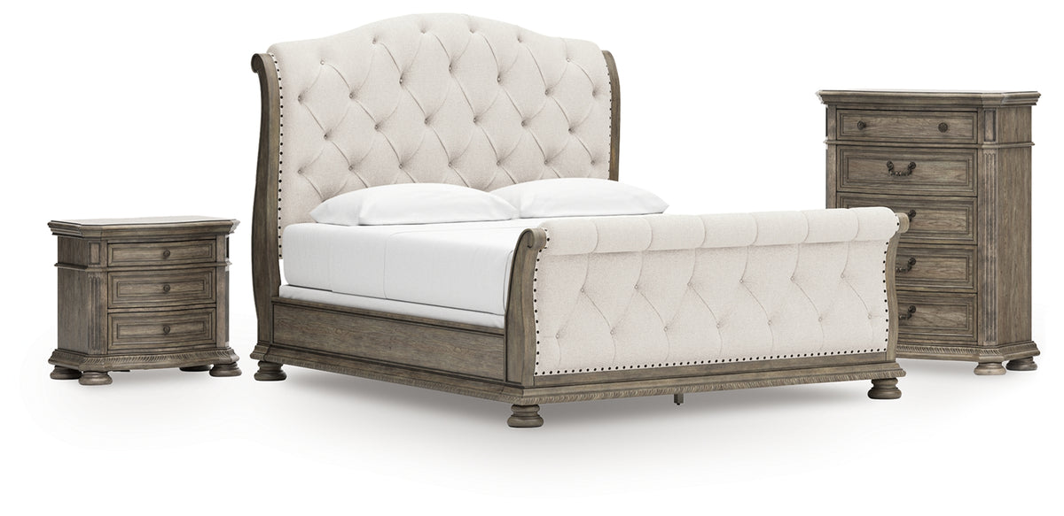 Hoover Furniture Outlet - Ashley Furniture - Ardenfield California King Sleigh Bed, Chest and Nightstand - California King Sleigh Bed, Chest and Nightstand - B944B6