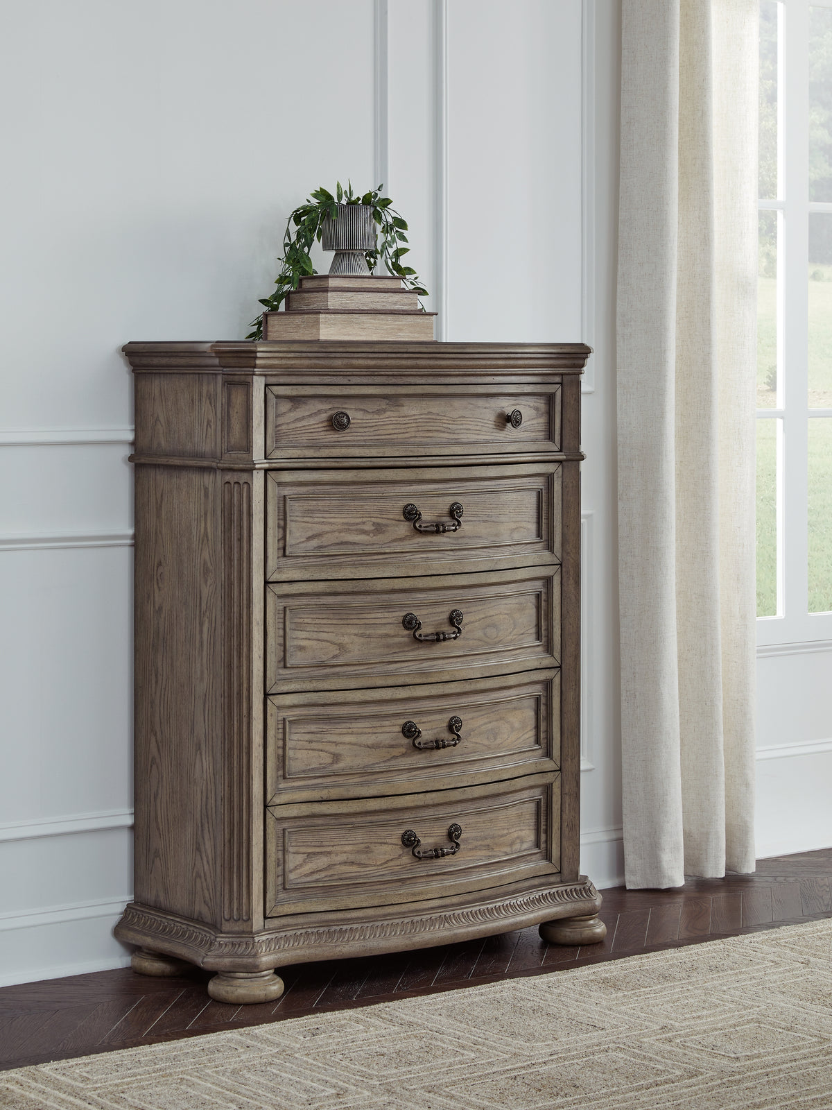 Hoover Furniture Outlet - Ashley Furniture - Ardenfield Chest of Drawers - Five Drawer Chest / Light Brown - B944-46