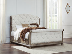 Hoover Furniture Outlet - Ashley Furniture - Ardenfield King Upholstered Sleigh Bed - King Upholstered Sleigh Bed / Light Brown - B944B4