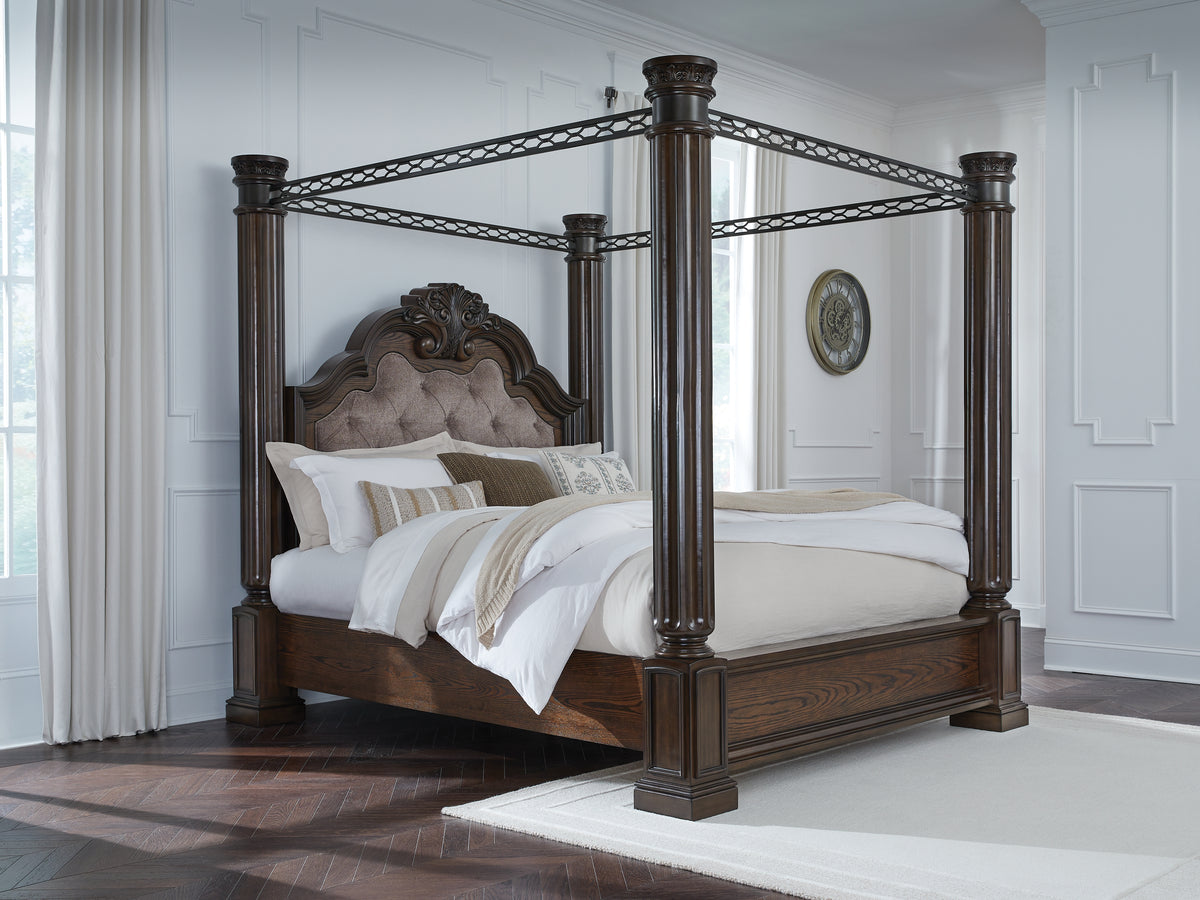 Hoover Furniture Outlet - Ashley Furniture - Maylee King Canopy Bed - King Canopy Bed - B947B10