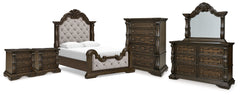Hoover Furniture Outlet - Ashley Furniture - Maylee Queen Panel Bed, Dresser, Mirror, Chest and 2 Nightstands - Queen Panel Bed, Dresser, Mirror, Chest and 2 Nightstands - B947B16