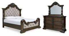 Hoover Furniture Outlet - Ashley Furniture - Maylee Queen Upholstered Bed, Dresser and Mirror - Queen Upholstered Bed, Dresser and Mirror - B947B3