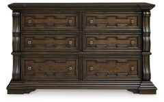 Maylee Queen Upholstered Bed, Dresser, Chest and Nightstand