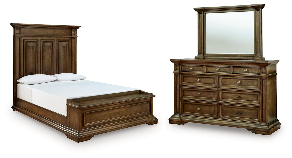 Hoover Furniture Outlet - Ashley Furniture - Frantanna Queen Panel Storage Bed, Dresser and Mirror - Queen Panel Storage Bed, Dresser and Mirror - PCB949B5