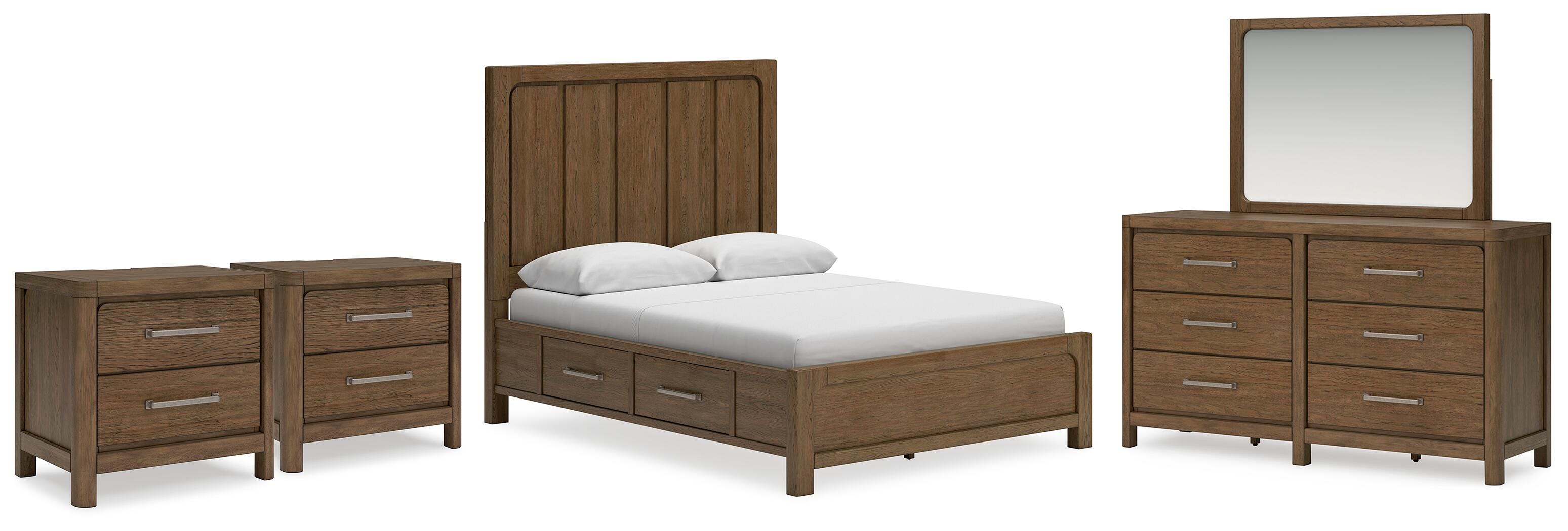 Hoover Furniture Outlet - Ashley Furniture - Cabalynn Queen Panel Storage Bed, Dresser, Mirror and 2 Nightstands - Queen Panel Storage Bed, Dresser, Mirror and 2 Nightstands - B974B17