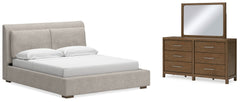 Hoover Furniture Outlet - Ashley Furniture - Cabalynn King Upholstered Bed, Dresser and Mirror - King Upholstered Bed, Dresser and Mirror - B974B10