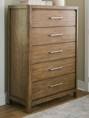Hoover Furniture Outlet - Ashley Furniture - Cabalynn Chest of Drawers - Five Drawer Chest / Light Brown - B974-46