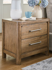 Hoover Furniture Outlet - Ashley Furniture - Cabalynn Nightstand - Two Drawer Night Stand / Light Brown - B974-92