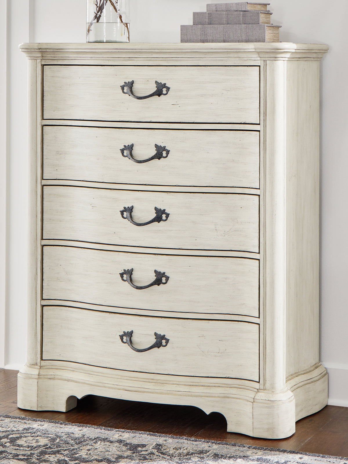 Hoover Furniture Outlet - Ashley Furniture - Arlendyne Chest of Drawers - Five Drawer Chest / Antique White - B980-46