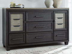 Hoover Furniture Outlet - Ashley Furniture - Foyland Dresser - Dresser / Black/Brown - B989-31