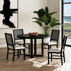 Bahama Breeze 47.5" Round Dining Table in Black – SKU D-16730-8-RDT1 | Elements