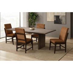Brisbane Dining Side Chair with Bozeman Brown PU in Brown (2 Per Carton) – SKU D-16760-5-SC1 | Elements