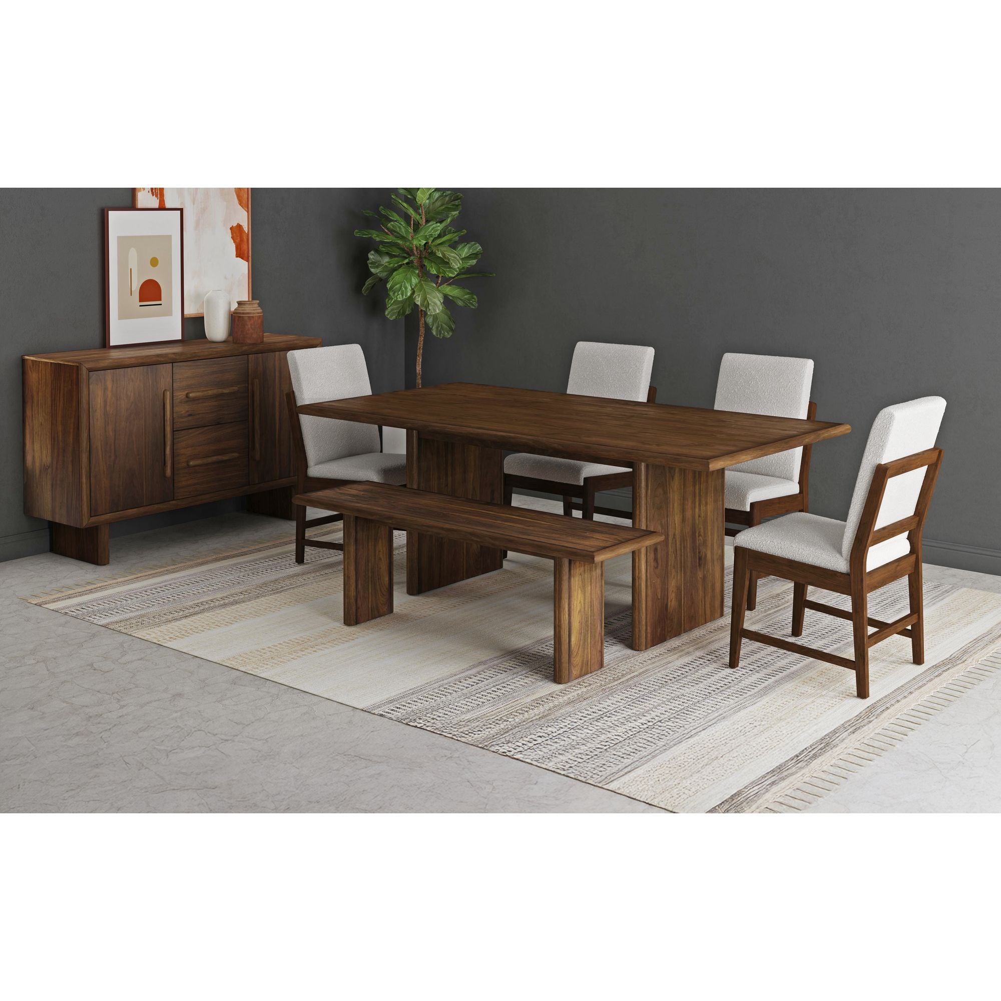Brisbane Dining Bench in Brown – SKU D-16760-5-BN | Elements