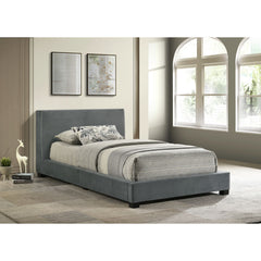 Brookhaven Twin UPH Bed in Grey Velvet – SKU UB-14870-3-TB | Elements