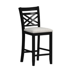 Brooks 5PC Counter Set with Table and 4 UPH Seat & Wood Back Chairs in Medium Brown & Black