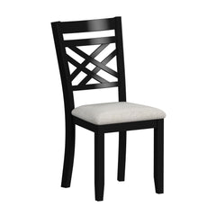 Brooks 6PC Dining Set with Table, 4 Wood Back and UPH Seat Chairs, and Bench in Medium Brown & Black