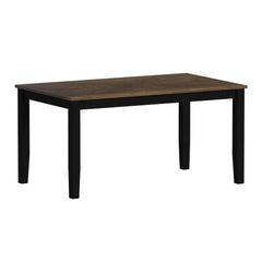 Brooks 6PC Dining Set with Table, 4 Wood Back and UPH Seat Chairs, and Bench in Medium Brown & Black