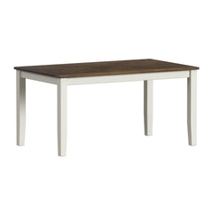 Brooks 6PC Dining Set with Table, 4 Wood Back and UPH Seat Chairs, and Bench in Medium Brown & White