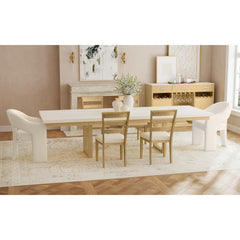 Cambrie Buffet with LED and Power in Off-White and Natural