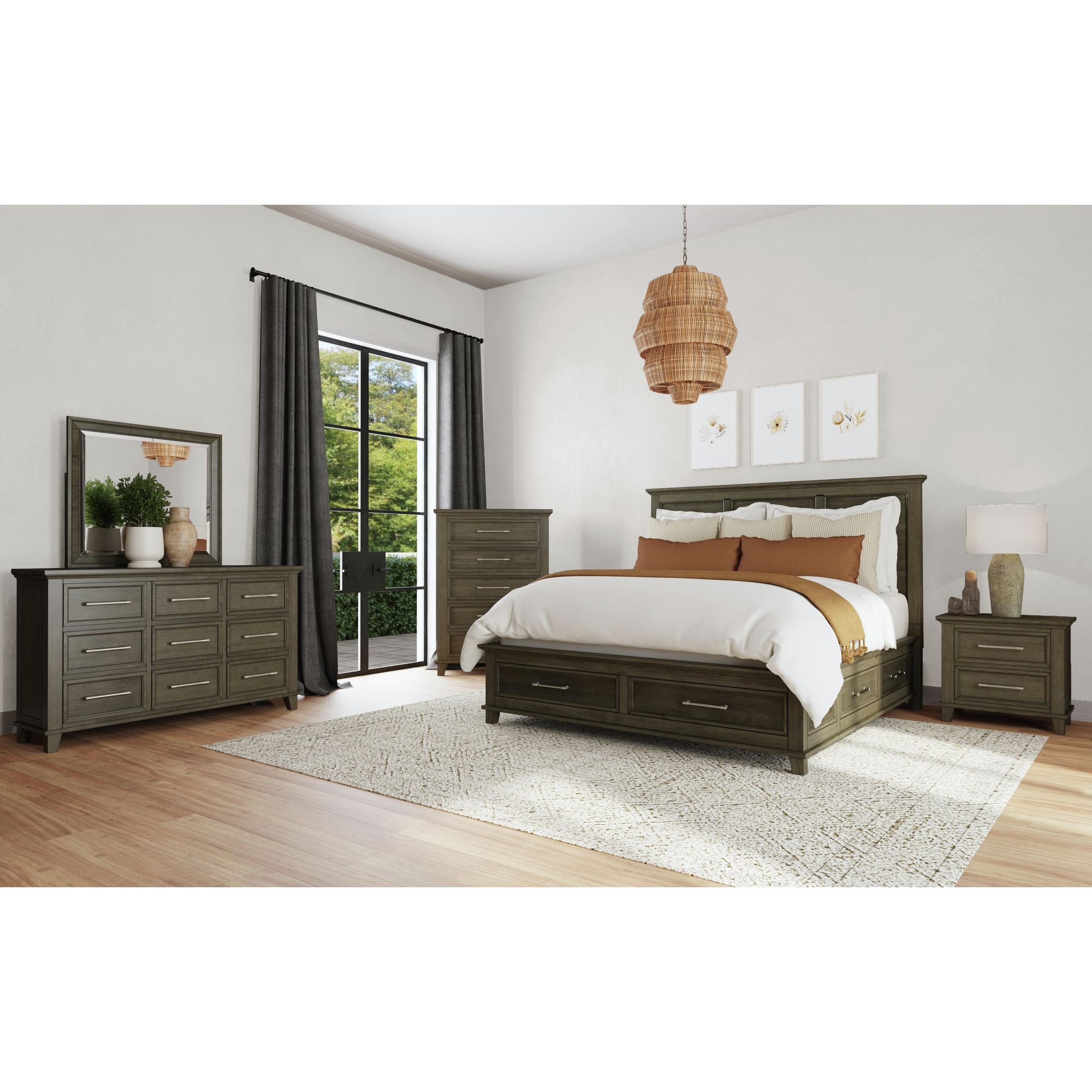 Canterbury King Storage Bed in Grey – SKU B-13030-3-KSB | Elements