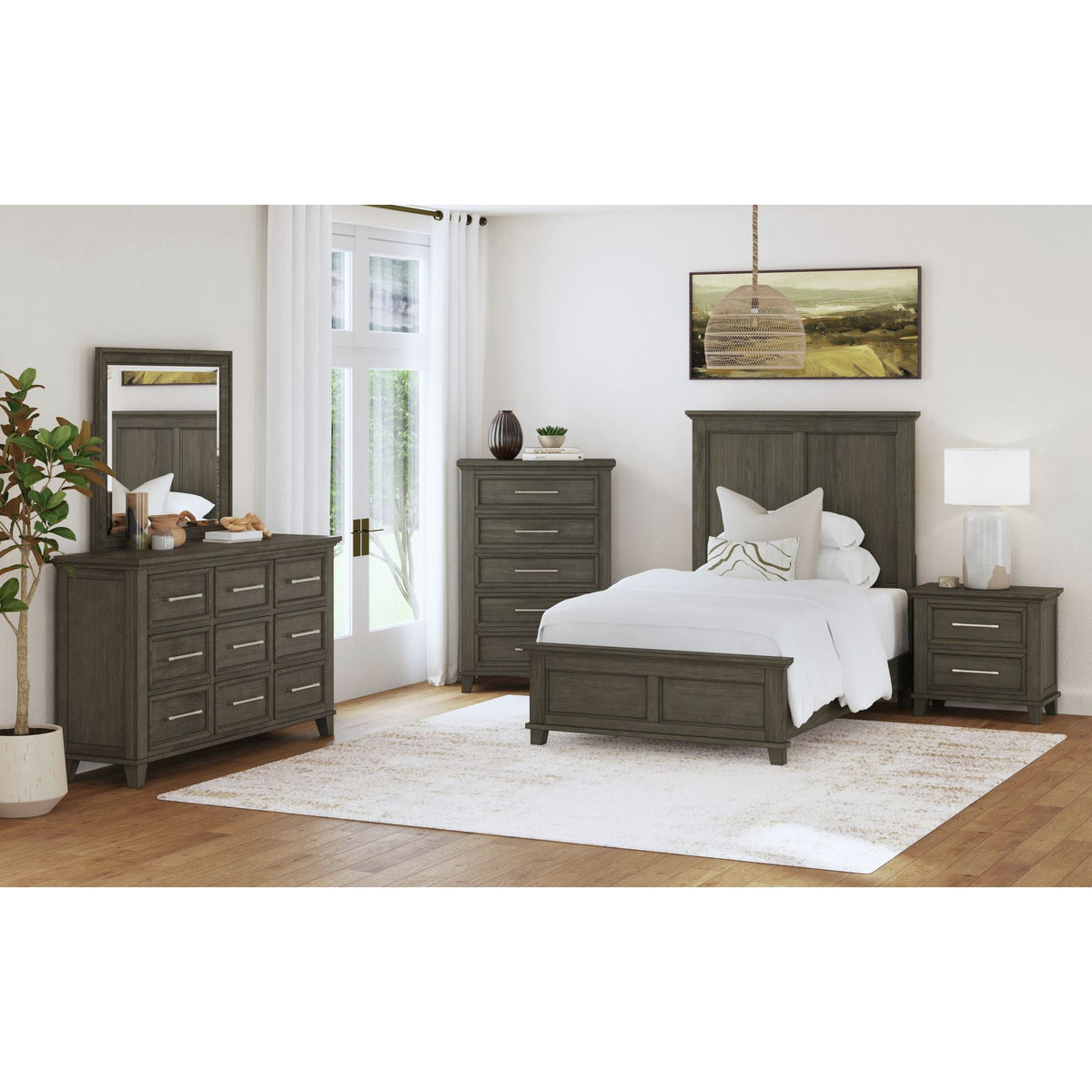 Canterbury Twin Panel Bed in Grey – SKU B-13030-3-TB | Elements