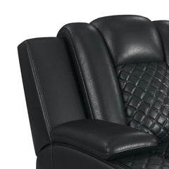 Carlo Power Motion Sofa with Power Headrest, Dropdown Table, Power strip, led and reading light in Pebble Black
