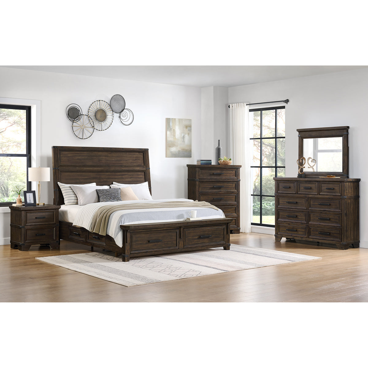 Colorado City 2-Drawer Nightstand with USB in Charcoal – SKU B-13010-8-NS | Elements