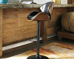 Hoover Furniture Outlet - Ashley Furniture - Bellatier Adjustable Height Bar Stool - Tall UPH Swivel Barstool(1/CN) / Brown - D120-530