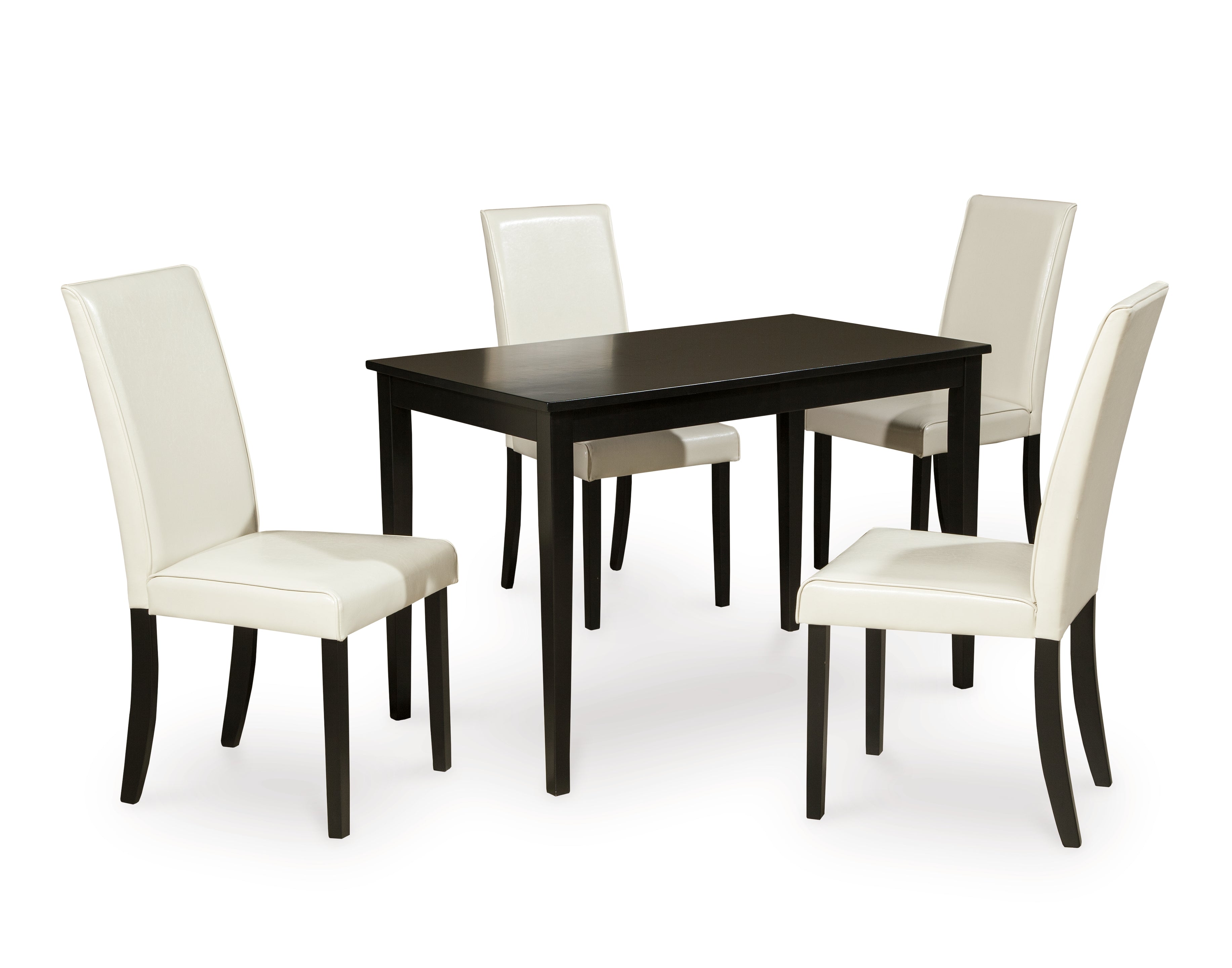 Hoover Furniture Outlet - Ashley Furniture - Kimonte Dining Table and 4 Chairs - Dining Table and 4 Chairs / Dark Brown - D250D3
