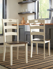Hoover Furniture Outlet - Ashley Furniture - Woodanville Dining Chair (Set of 2) - Dining Chair (Set of 2) / Cream/Brown - D335-01X2
