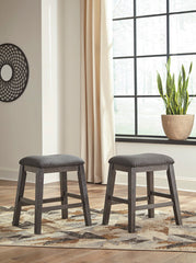 Hoover Furniture Outlet - Ashley Furniture - Caitbrook Counter Height Upholstered Bar Stool (Set of 2) - Counter Height Upholstered Bar Stool (Set of 2) / Gray - D388-024X2