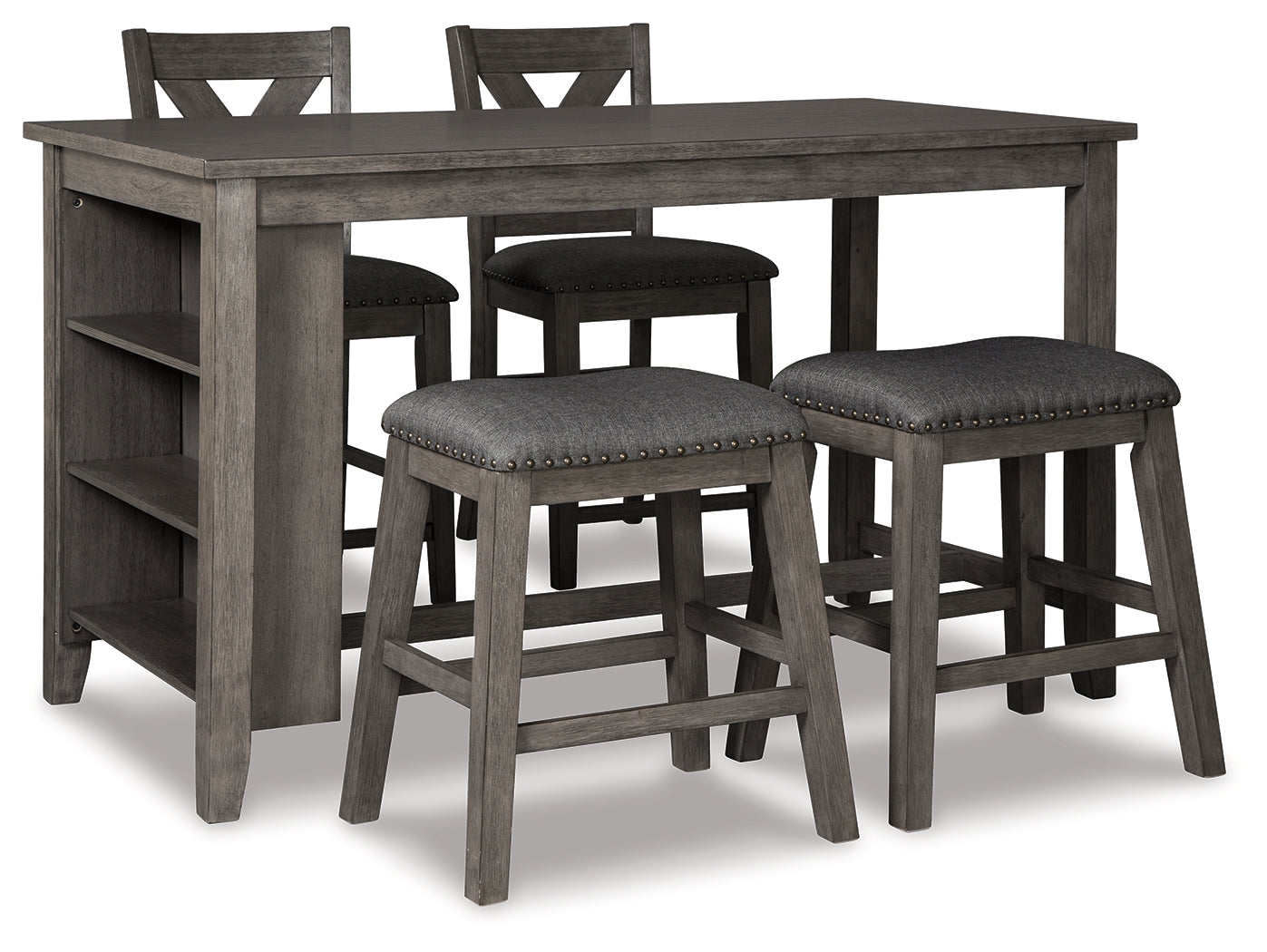 Hoover Furniture Outlet - Ashley Furniture - Caitbrook Counter Height Dining Table and 4 Barstools - Counter Height Dining Table and 4 Barstools - D388D1