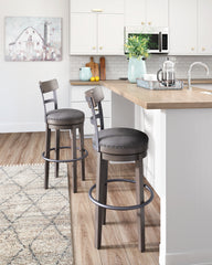 Hoover Furniture Outlet - Ashley Furniture - Caitbrook Bar Height Bar Stool - Tall UPH Swivel Barstool(1/CN) / Gray - D388-230