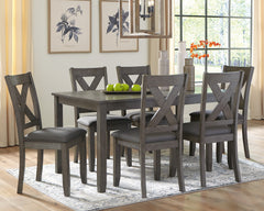 Hoover Furniture Outlet - Ashley Furniture - Caitbrook Dining Table and Chairs (Set of 7) - RECT DRM Table Set (7/CN) / Gray - D388-425
