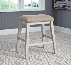 Hoover Furniture Outlet - Ashley Furniture - Skempton Counter Height Bar Stool (Set of 2) - Counter Height Bar Stool (Set of 2) / White/Light Brown - D394-024X2
