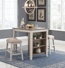 Hoover Furniture Outlet - Ashley Furniture - Skempton Counter Height Dining Table and Bar Stools (Set of 3) - RECT DRM Counter TBL Set(3/CN) - D394-113
