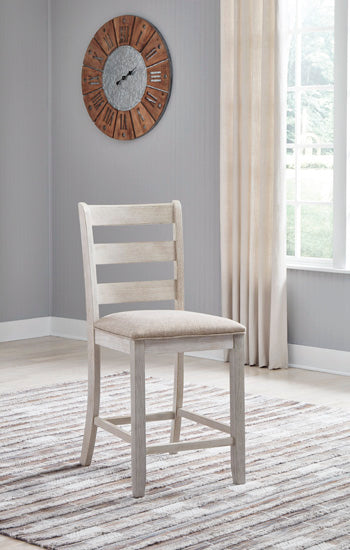 Hoover Furniture Outlet - Ashley Furniture - Skempton Counter Height Bar Stool (Set of 2) - Counter Height Bar Stool (Set of 2) / White/Light Brown - D394-124X2