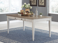 Hoover Furniture Outlet - Ashley Furniture - Skempton Dining Table - RECT DRM Table w/Storage / White/Light Brown - D394-25
