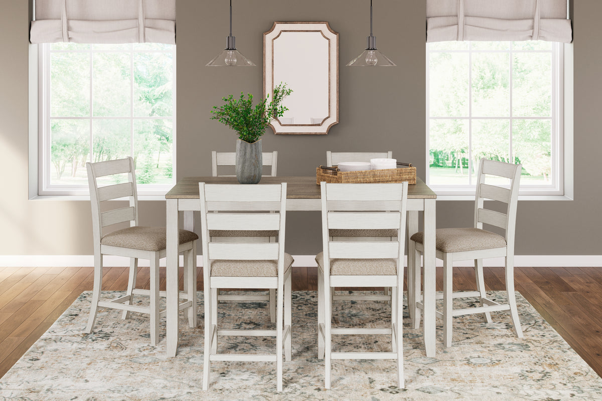 Hoover Furniture Outlet - Ashley Furniture - Skempton Counter Height Dining Table and Bar Stools (Set of 7) - RECT DRM Counter TBL Set(7/CN) - D394-423