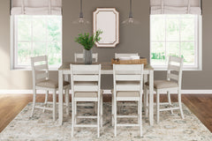 Hoover Furniture Outlet - Ashley Furniture - Skempton Counter Height Dining Table and Bar Stools (Set of 7) - RECT DRM Counter TBL Set(7/CN) - D394-423